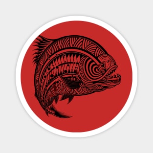 Tribal Piranha Fish Magnet